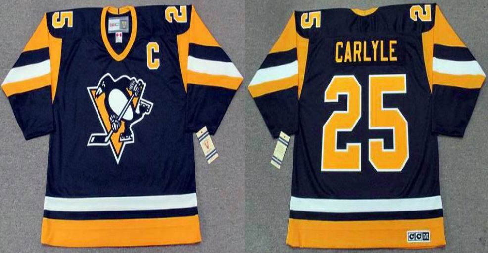 2019 Men Pittsburgh Penguins #25 Carlyle Black CCM NHL jerseys